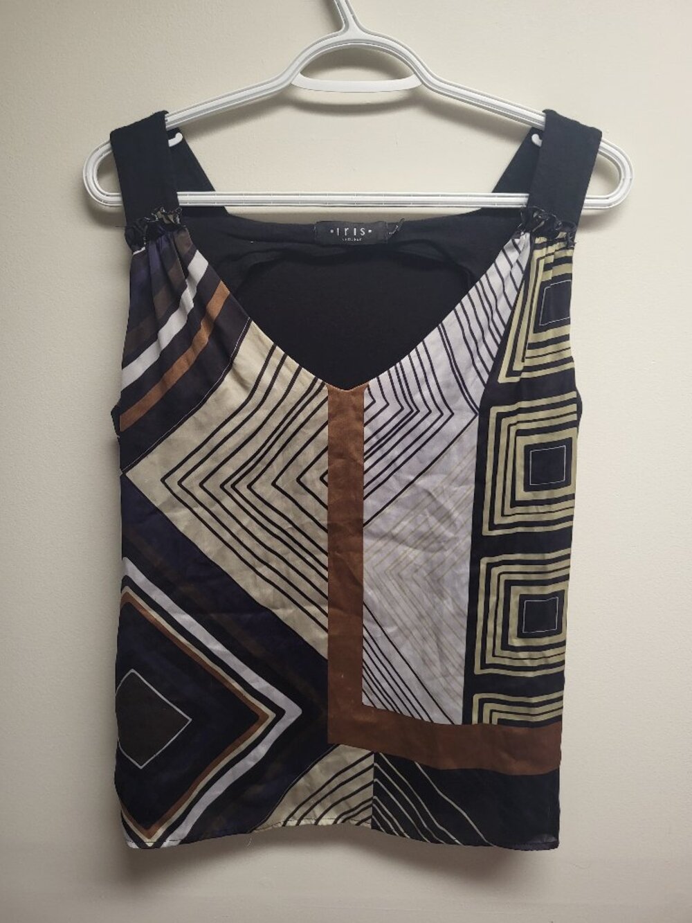 Tribal Geometric Sleeveless Blouse Size 10 Made in Canada